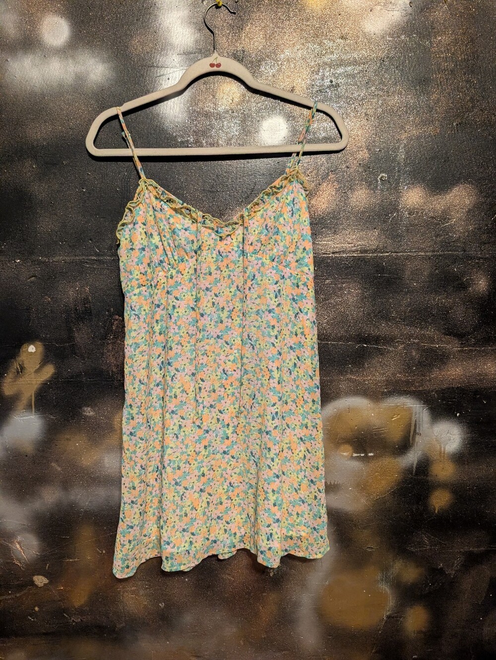 wild fable Pastel Floral Satin Cami Mini Dress in Blue, Pink, Yellow, Green